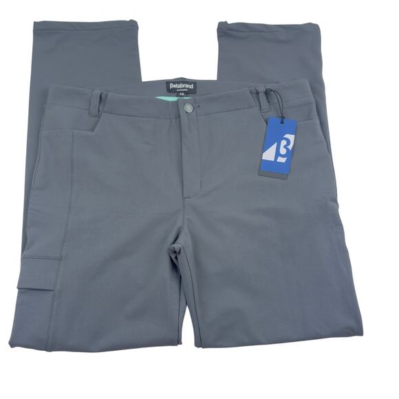 Betabrand Travel Six Pocket Utility Stretch Gray Cargo Pants Women's Size 14 - Picture 2 of 7